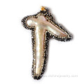 Wolf's Fang Shape Natural Crystal Clay Rhinestones Pendant